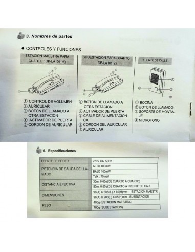 PORTERO COMMAX C/TRAFO(DP-RA101) INTERCOM