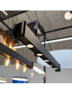 COLGANTE RECTO 5 LUCES GU10 110X9X6CM NEGRO