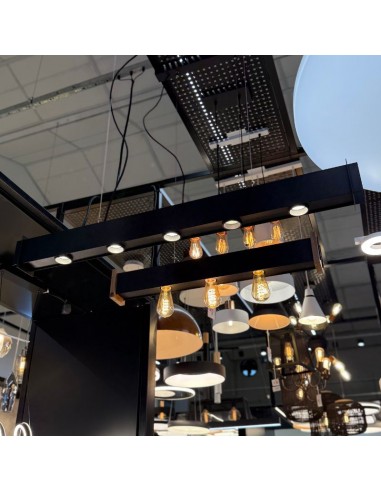 COLGANTE RECTO 5 LUCES GU10 110X9X6CM NEGRO