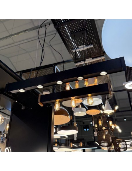 COLGANTE RECTO 5 LUCES GU10 110X9X6CM NEGRO