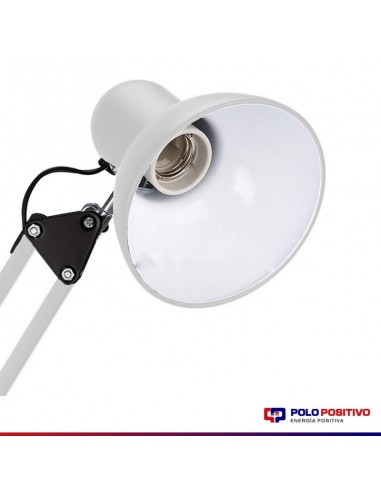 LAMPARA ESCRITORIO CLASSIC E27 DOBLE BRAZO BLANCO