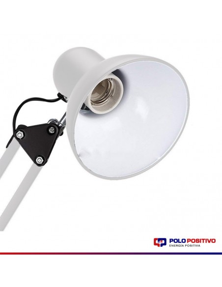 LAMPARA ESCRITORIO CLASSIC E27 DOBLE BRAZO BLANCO