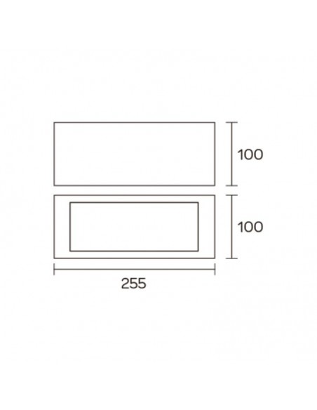 APLIQUE BIDIRECCIONAL RECTO 1102 1 LUZ E27 NEGRO ALUMINIO