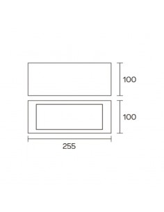 APLIQUE BIDIRECCIONAL RECTO 1103 1 LUZ E27 GRIS ALU ALUMINIO 2