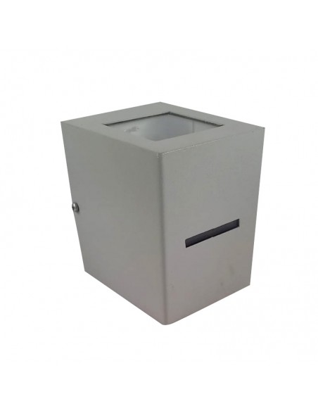 APLIQUE UNIDIRECCIONAL CUBO 1002 1 LUZ G9 GRIS C/ LUCERA