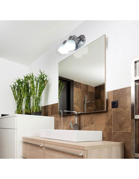 APLIQUE MOVIL 2 LUCES PANTALLA METALIZA OVAL ACERO