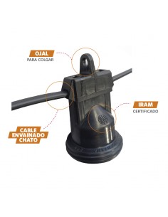 GUIRNALDA VINTAGE VAINA CHATA 10XE27 5MTS 2