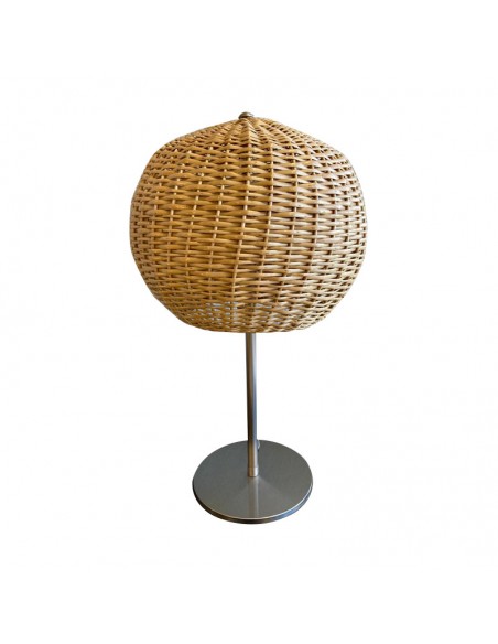 LAMPARA DE MESA MIMBRE SEMI ESFERICA 53X30