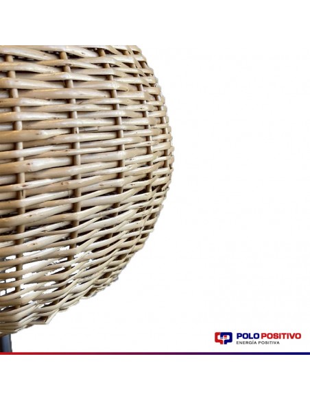 LAMPARA DE MESA MIMBRE SEMI ESFERICA 53X30