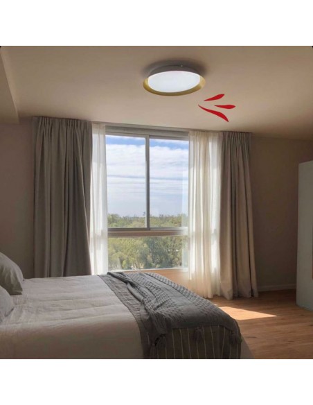 PLAFON LED BITZ 36W DIMMER  58CM NEGRO ORO .