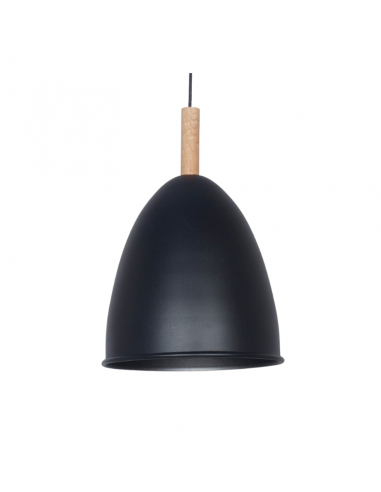 COLGANTE OVI DE ALUMINIO 24CM NEGRO CON MADERA