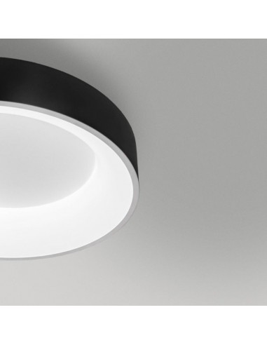 PLAFON LED BAGEL 40W DIMMER 3000K 45CM NEGRO