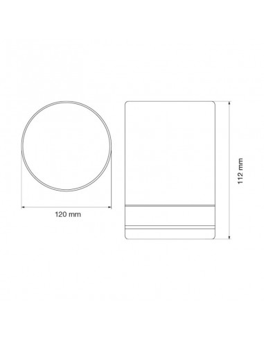 PLAFON AR-111 CILINDRICO ALUMINIO 3010/P BL TEXT