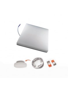 PLAFON APLICAR O SEMI EMBUTIR CUADRADO 32W 21CM LUZ FRIA