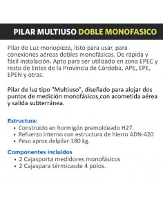 PILAR PREMOLDEADO MONOF DOBLE C/ CAJA MED Y TMG T4. 2
