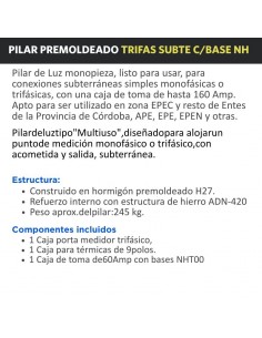 PILAR PREMOLDEADO TRIFAS SUBTE C/BASE NH 2