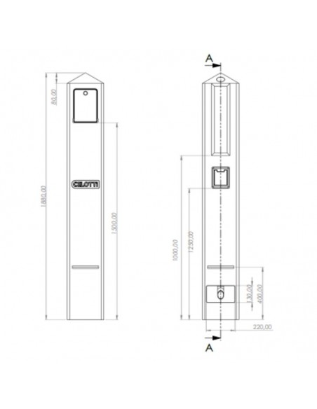 PILAR PREMOLDEADO MONOF SIMPLE C/ CAJA MED Y TMG T4