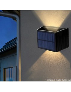 APLIQUE LED SOLAR BIDIRECCIONAL 2LED IP65 3000K 4000K 6500K 2