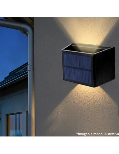 APLIQUE LED SOLAR BIDIRECCIONAL 2LED IP65 3000K...