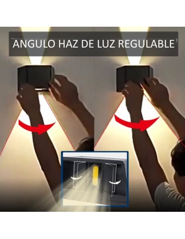 APLIQUE LED SOLAR BIDIRECCIONAL 2LED IP65 3000K...