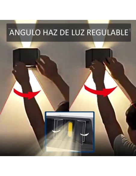 APLIQUE LED SOLAR BIDIRECCIONAL 2LED IP65 3000K 4000K 6500K