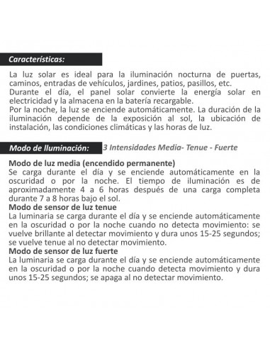 APLIQUE LED SOLAR TRIDIRECCIONAL DETECT MOVIM...