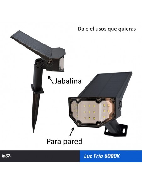 APLIQUE O JABALINA SOLAR LUZ FRIA 6000K