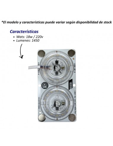 PLAQUETA LED IMANTADA 2 X 9W LUZ NEUTRA 4000K...