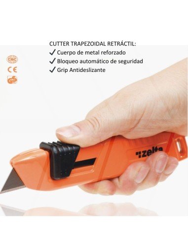CUTTER PROFESIONAL IMPORTADO NARANJA HOJA TRAPEZ