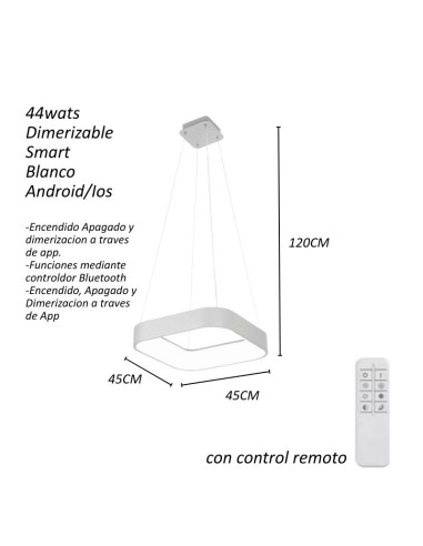 COLGANTE LED SOFT 44W DIMMERIZABLE SMART 45CM BL
