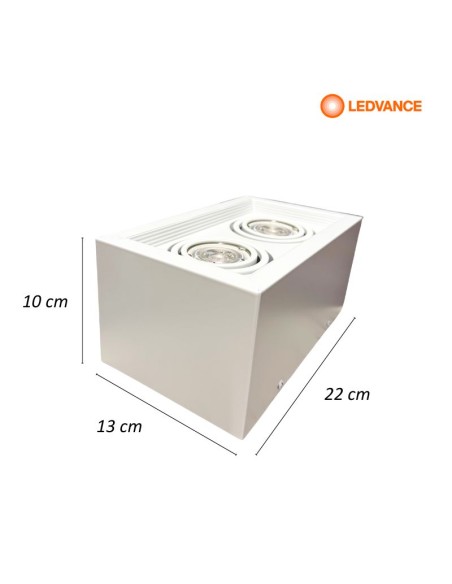 PLAFON CARDANICO DICRO 2 LUCES BLANCO