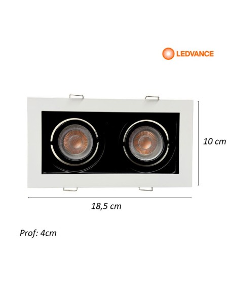 SPOT EMBUTIR DICRO 2 LUCES BLANCO