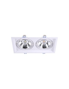PLAFON EMBUTIR ECUA AR111 2 LUCES BLANCO CANDIL