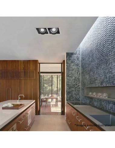 PLAFON EMBUTIR ECUA AR111 2 LUCES BLANCO CANDIL