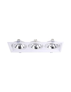PLAFON EMBUTIR ECUA AR111 3 LUCES BLANCO CANDIL