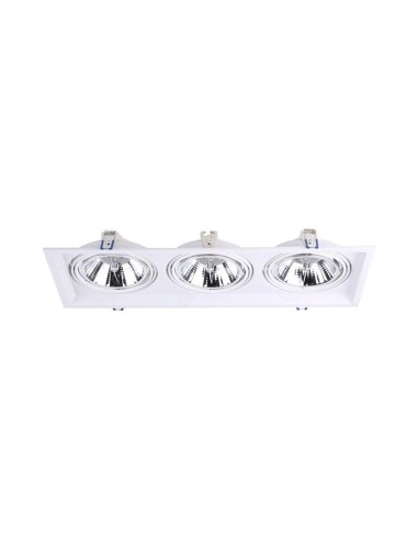 PLAFON EMBUTIR ECUA AR111 3 LUCES BLANCO CANDIL