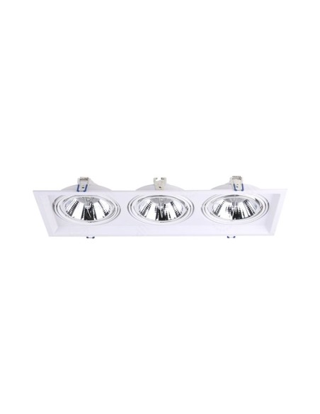 PLAFON EMBUTIR ECUA AR111 3 LUCES BLANCO CANDIL