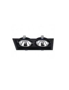 PLAFON EMBUTIR ECUA AR111 2 LUCES NEGRO CANDIL