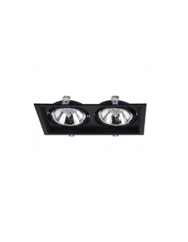 PLAFON EMBUTIR ECUA AR111 2 LUCES NEGRO CANDIL