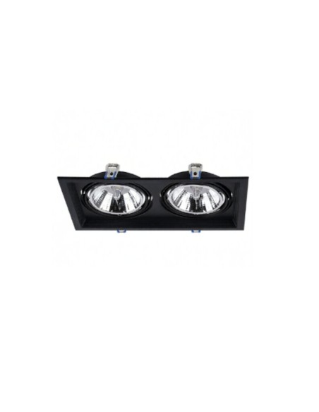 PLAFON EMBUTIR ECUA AR111 2 LUCES NEGRO CANDIL