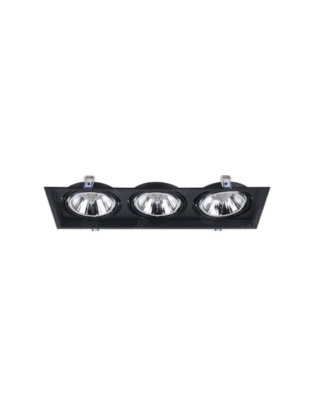 PLAFON EMBUTIR ECUA AR111 3 LUCES NEGRO CANDIL
