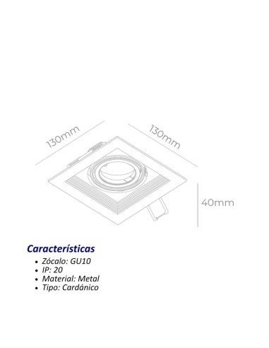 PLAFON EMBUTIR ECUA DICRO 1 LUZ BLANCO CANDIL