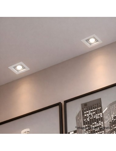 PLAFON EMBUTIR ECUA DICRO 2 LUCES BLANCO CANDIL