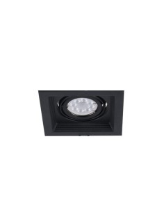 PLAFON EMBUTIR ECUA DICRO 1 LUCES NEGRO CANDIL