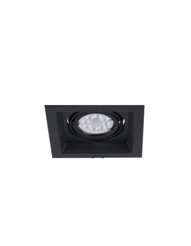 PLAFON EMBUTIR ECUA DICRO 1 LUCES NEGRO CANDIL