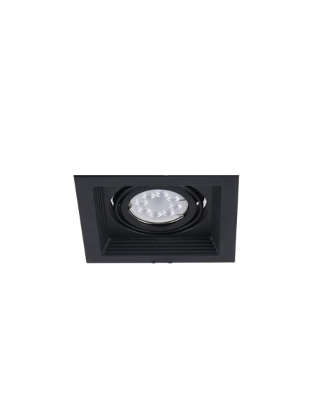 PLAFON EMBUTIR ECUA DICRO 1 LUCES NEGRO CANDIL