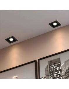 PLAFON EMBUTIR ECUA DICRO 1 LUCES NEGRO CANDIL 2