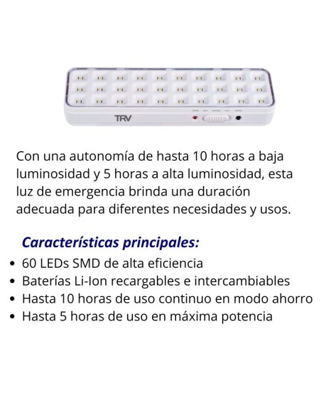 EQUIPO EMERGENCIA TRV 30 LEDS