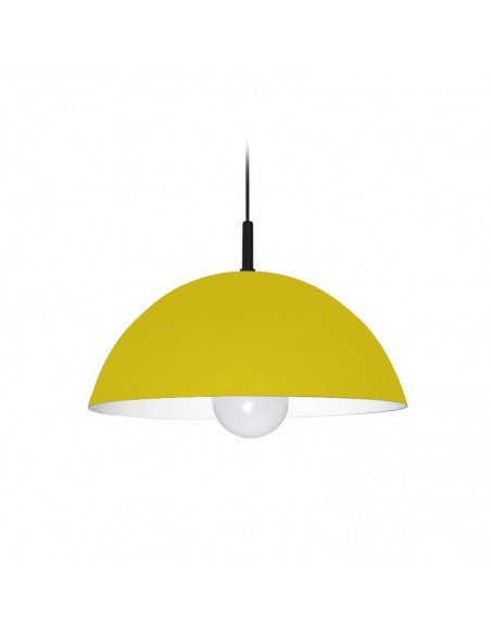 COLGANTE MEDIA ESFERA 30CM E27 CHAPA AMARILLO BLANCO