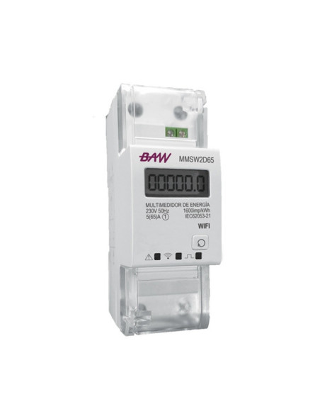 MEDIDOR MONOFASICO BAW WIFI SMART 2 MODULOS DIN MMSW2D65